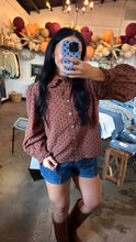 Load image into Gallery viewer, Polka dot rust orange blouse