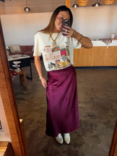 Load image into Gallery viewer, Burgundy Satin Skirt
