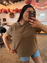 Load image into Gallery viewer, Raw Hem Tee- Espresso
