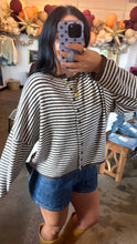 Load image into Gallery viewer, Brown &amp; Cream Striped Cardi
