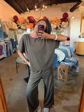 Load image into Gallery viewer, Mocha &amp; Peach wide leg set
