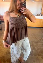 Load image into Gallery viewer, Mocha Flowy Cami
