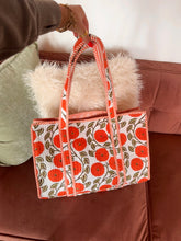 Load image into Gallery viewer, Orange Flower Tote
