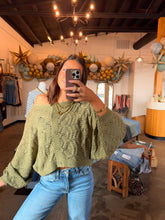 Load image into Gallery viewer, Olive Green Crochet Cardigan
