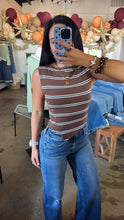 Load image into Gallery viewer, Brown &amp; Black Striped Tank
