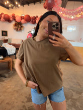 Load image into Gallery viewer, Raw Hem Tee- Espresso

