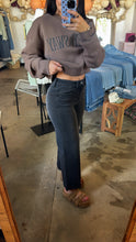 Load image into Gallery viewer, Black High Rise Crop Wide Leg Jeans
