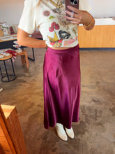 Load image into Gallery viewer, Burgundy Satin Skirt
