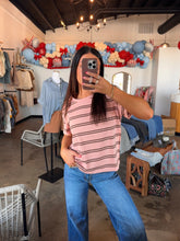 Load image into Gallery viewer, Pink Skies Striped Tee

