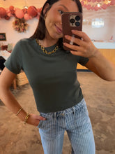Load image into Gallery viewer, Sage Green Cropped Tee
