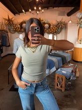 Load image into Gallery viewer, Olive Striped Baby Tee
