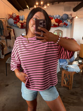 Load image into Gallery viewer, Strawberry Mocha Striped Tee
