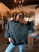 Load image into Gallery viewer, Navy &amp; Sage Sweatshirt
