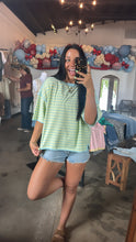 Load image into Gallery viewer, Blueberry Lime Striped Tee
