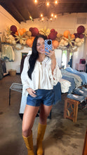 Load image into Gallery viewer, Cream Lace Button Down Blouse
