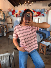 Load image into Gallery viewer, Pink Skies Striped Tee
