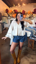 Load image into Gallery viewer, Cream Lace Button Down Blouse
