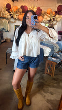 Load image into Gallery viewer, Cream Lace Button Down Blouse
