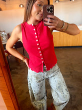 Load image into Gallery viewer, Red Ribbed Tank

