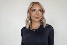 Load image into Gallery viewer, Chunky Lightweight Chain- Navy and Gold
