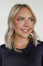 Load image into Gallery viewer, Chunky Lightweight Chain- Navy and Gold
