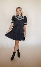 Load image into Gallery viewer, Peplum Black Dress
