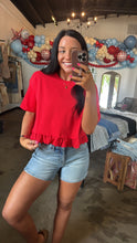 Load image into Gallery viewer, Red Eyelet Tee

