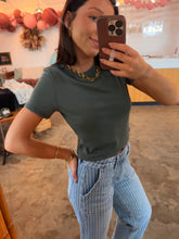 Load image into Gallery viewer, Sage Green Cropped Tee
