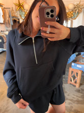 Load image into Gallery viewer, Black Half Zip Set
