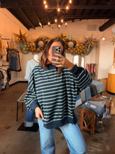 Load image into Gallery viewer, Navy &amp; Sage Sweatshirt
