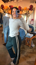 Load image into Gallery viewer, Forest and Cream Waffle Pants
